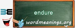WordMeaning blackboard for endure